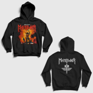 Kings Of Metal Manowar Sırt Baskılı Kapşonlu Sweatshirt siyah