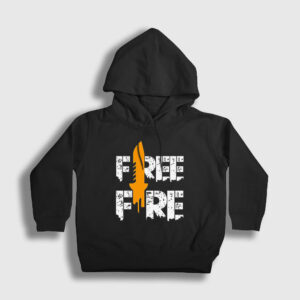 Knife V2 Free Fire Çocuk Kapşonlu Sweatshirt siyah