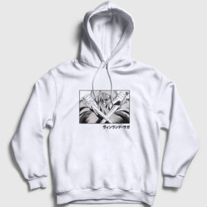 Knives Thorfinn Anime Vinland Saga Kapşonlu Sweatshirt beyaz