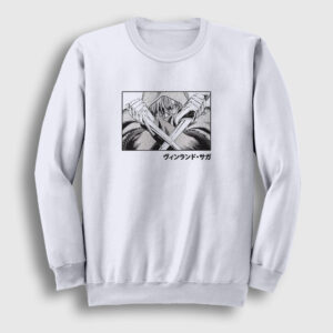 Knives Thorfinn Anime Vinland Saga Sweatshirt beyaz