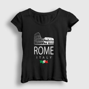 Kolezyum Colosseum Roma Rome Italy İtalya Kadın Tişört siyah