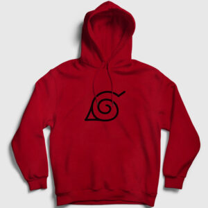 Konoha Anime Naruto Kapşonlu Sweatshirt kırmızı