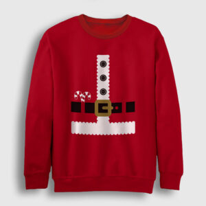 Kostüm Noel Baba Santa Claus Yılbaşı Sweatshirt kırmızı