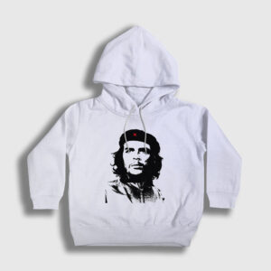 Kuba Che Guevara Çocuk Kapşonlu Sweatshirt beyaz