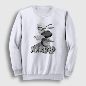 Kunai Anime Naruto Sweatshirt beyaz