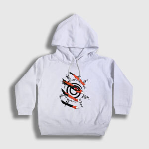 Kyuubi Anime Naruto Çocuk Kapşonlu Sweatshirt beyaz