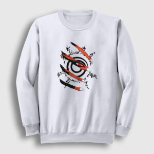 Kyuubi Anime Naruto Sweatshirt beyaz