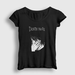 L Anime Death Note Kadın Tişört siyah