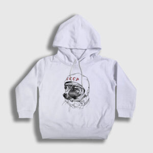 Laika Space Traveler Cccp Çocuk Kapşonlu Sweatshirt beyaz