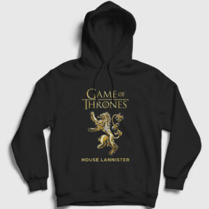 Lannister Game Of Thrones Kapşonlu Sweatshirt siyah