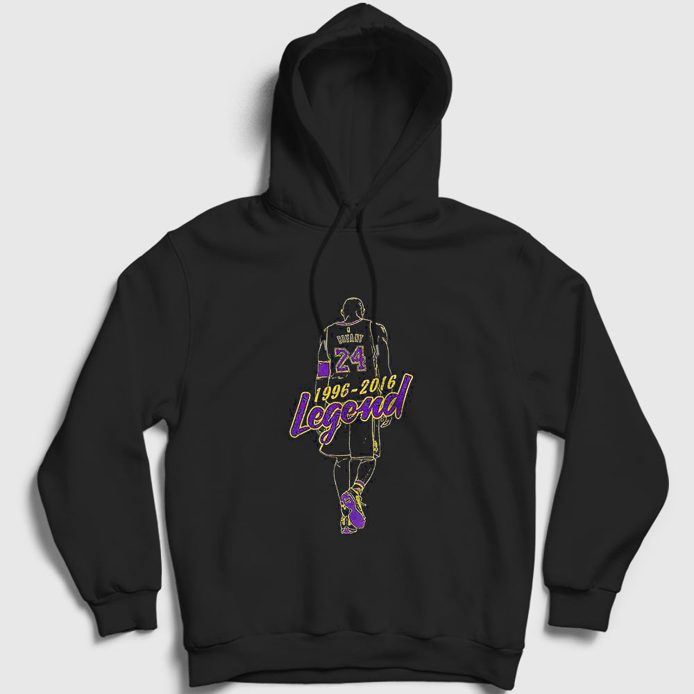 Legend 24 Kobe Bryant Basketbol Kapşonlu Sweatshirt Siyah