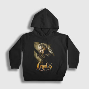 Legolas Yüzüklerin Efendisi The Lord Of The Rings Çocuk Kapşonlu Sweatshirt siyah