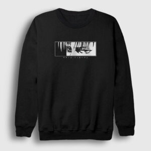 Levi Eyes Anime Attack On Titan Sweatshirt siyah