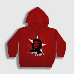 Libertad O Muerte Che Guevara Çocuk Kapşonlu Sweatshirt kırmızı