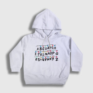 Lights Stranger Things Çocuk Kapşonlu Sweatshirt beyaz