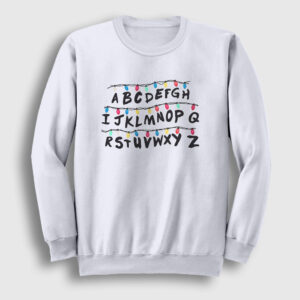 Lights Stranger Things Sweatshirt beyaz