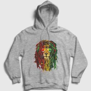 Lion Bob Marley Kapşonlu Sweatshirt gri kırçıllı