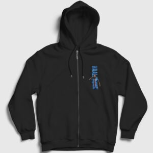 Listen Erling Haaland Futbol Fermuarlı Kapşonlu Sweatshirt Siyah