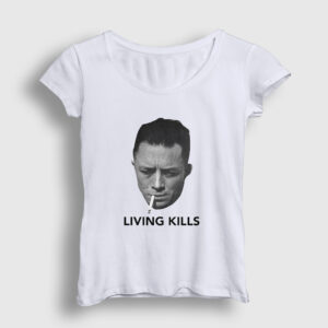 Living Kills Albert Camus Kadın Tişört beyaz