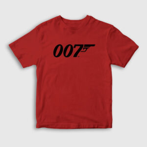 Logo 007 Film James Bond Çocuk Tişört kırmızı
