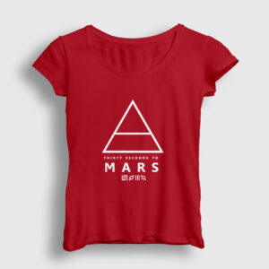 Logo 30 Seconds To Mars Kadın Tişört kırmızı