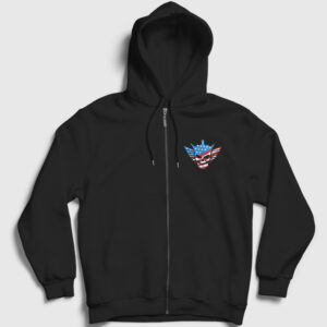 Logo American Nightmare Wwe Cody Rhodes Fermuarlı Kapşonlu Sweatshirt siyah