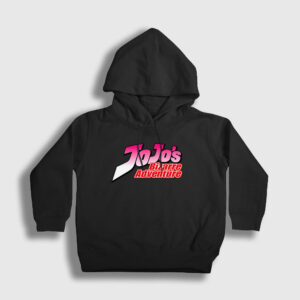 Logo Anime Jojo Çocuk Kapşonlu Sweatshirt siyah