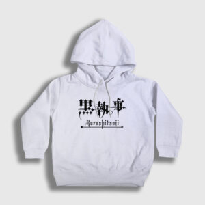 Logo Anime Kuroshitsuji Çocuk Kapşonlu Sweatshirt beyaz