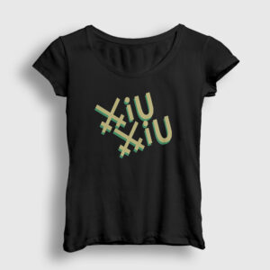 Logo Band Xiu Xiu Kadın Tişört siyah