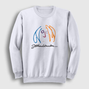 Logo Beatles John Lennon Sweatshirt beyaz