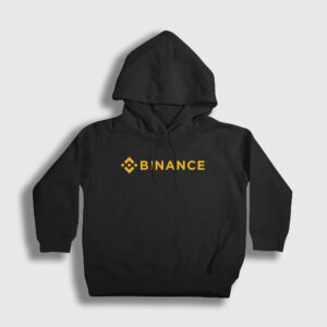 Logo Binance Bitcoin Çocuk Kapşonlu Sweatshirt siyah