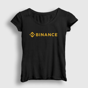 Logo Binance Bitcoin Kadın Tişört siyah