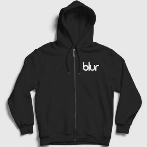 Logo Blur Fermuarlı Kapşonlu Sweatshirt