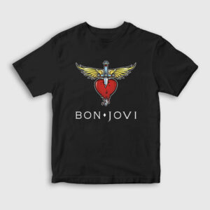 Logo Bon Jovi Çocuk Tişört siyah