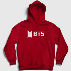 Logo Bts Kapşonlu Sweatshirt kırmızı