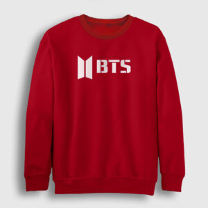 Logo Bts Sweatshirt kırmızı