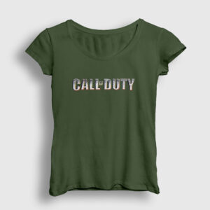 Logo Call Of Duty Kadın Tişört haki