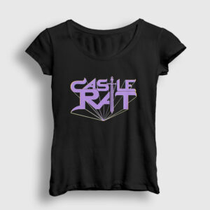 Logo Castle Rat Kadın Tişört siyah