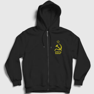 Logo CCCP Sovyetler Birliği Fermuarlı Kapşonlu Sweatshirt