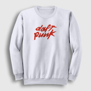 Logo Daft Punk Sweatshirt beyaz