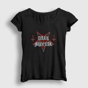 Logo Dark Funeral Kadın Tişört siyah