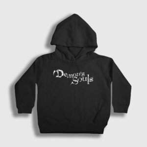 Logo Demon's Souls Çocuk Kapşonlu Sweatshirt siyah