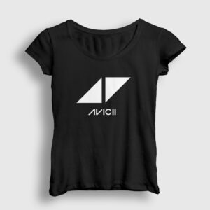 Logo Dj Avicii Kadın Tişört siyah