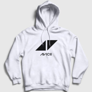 Logo Dj Avicii Kapşonlu Sweatshirt beyaz