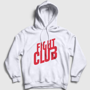 Logo Film Dövüş Kulübü Fight Club Kapşonlu Sweatshirt beyaz