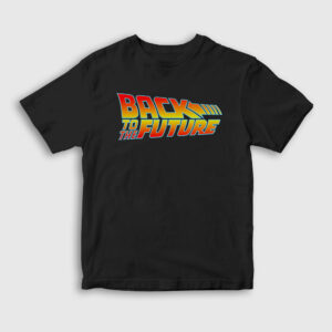 Logo Film Geleceğe Dönüş Back To The Future Çocuk Tişört siyah