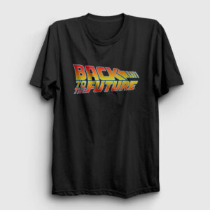 Logo Film Geleceğe Dönüş Back To The Future Tişört siyah