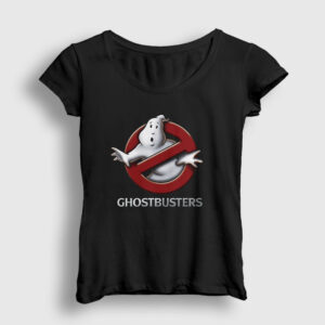 Logo Film Hayalet Avcıları Ghostbusters Kadın Tişört siyah
