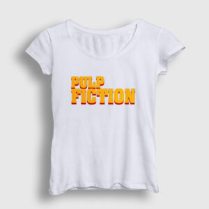 Logo Film Pulp Fiction Kadın Tişört beyaz
