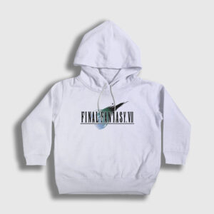 Logo Final Fantasy Vii Çocuk Kapşonlu Sweatshirt beyaz